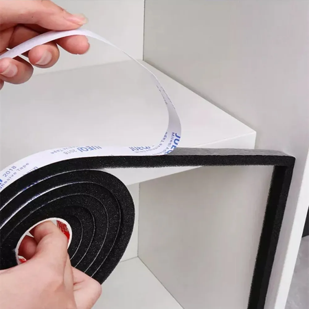 Self-Adhesive Sealing Strip Sponge Foam Insulation Tape Weather Stripping Dustproof Door Seam Strip Window Sound-Proof Sticker