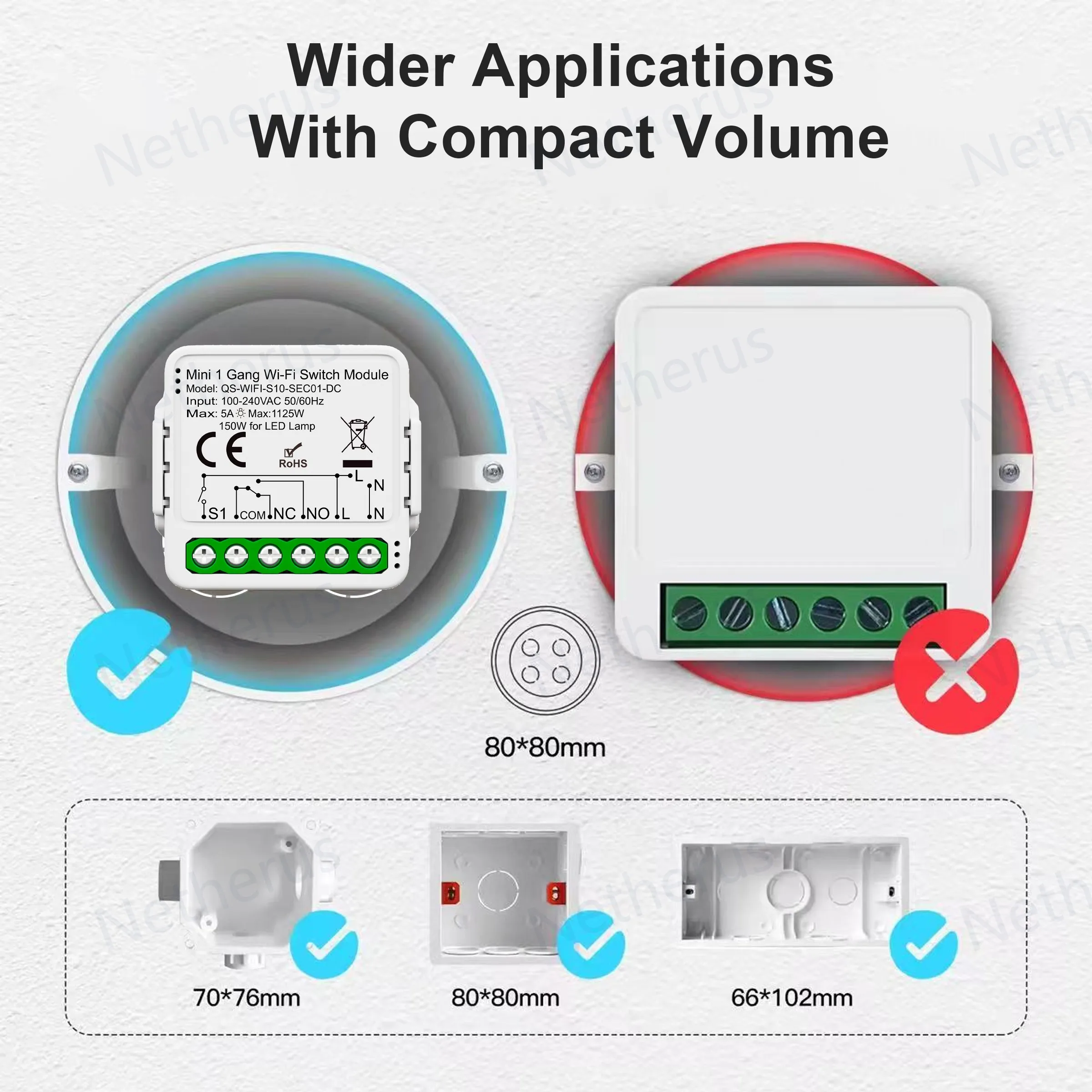 Tuya ZigBee WiFi Smart Switch Module Droog Contact DC 12/24V AC 100-240V Smart Home DIY Breaker Relay Werk met Alexa Google Alice