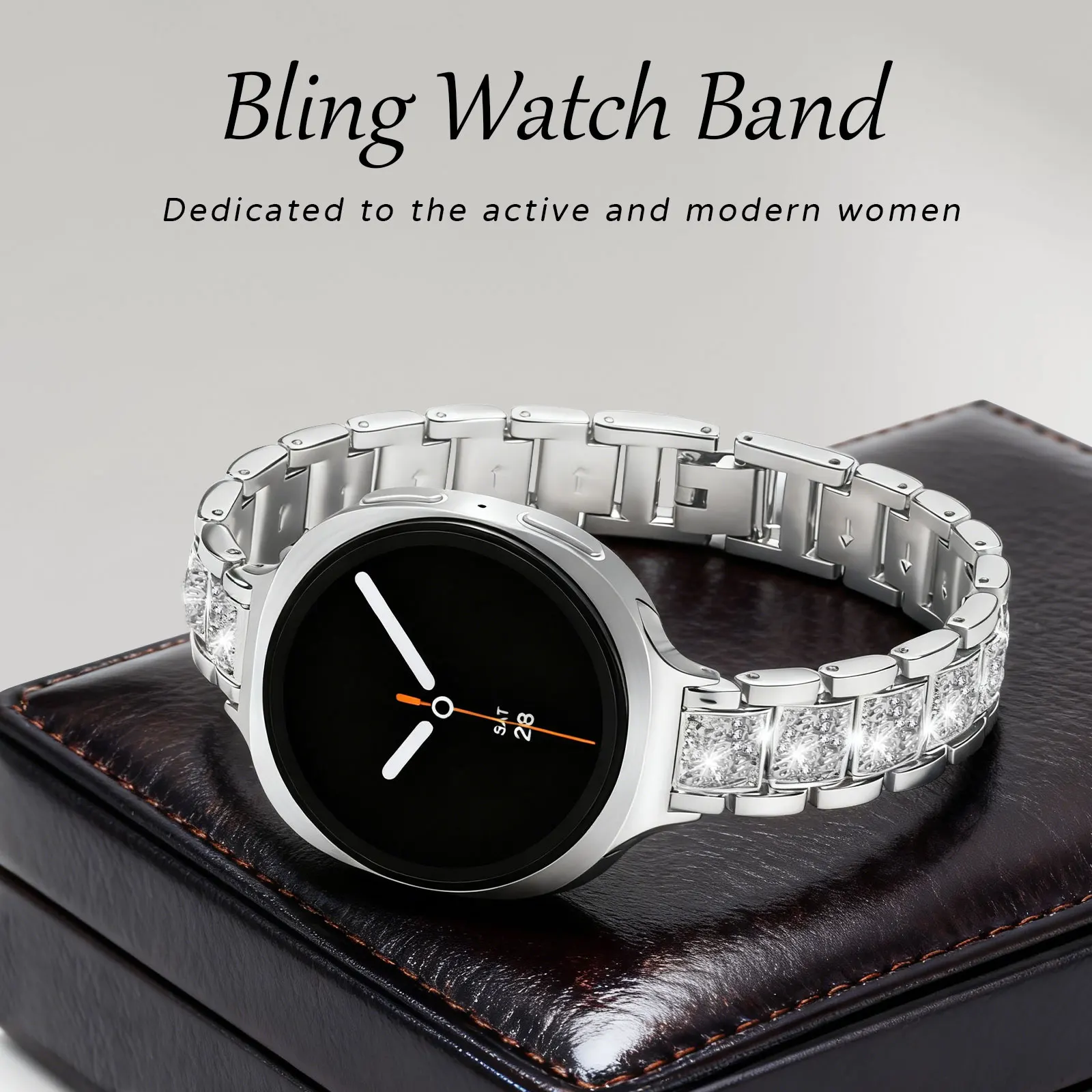 Für Samsung Galaxy Watch 8 40 mm 44 mm Armband Edelstahlband Metall Diamantarmband Correa für Galaxy Watch 8 Classic 46 mm