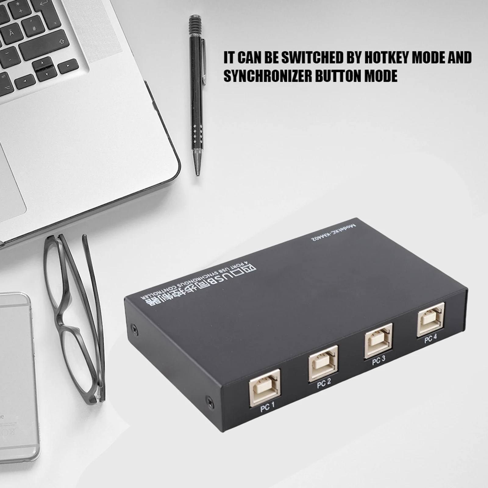 KC KM402 USB2.0 4 ポート キーボードとマウス同期コントローラー Win キーボード マウス同期コントローラー用