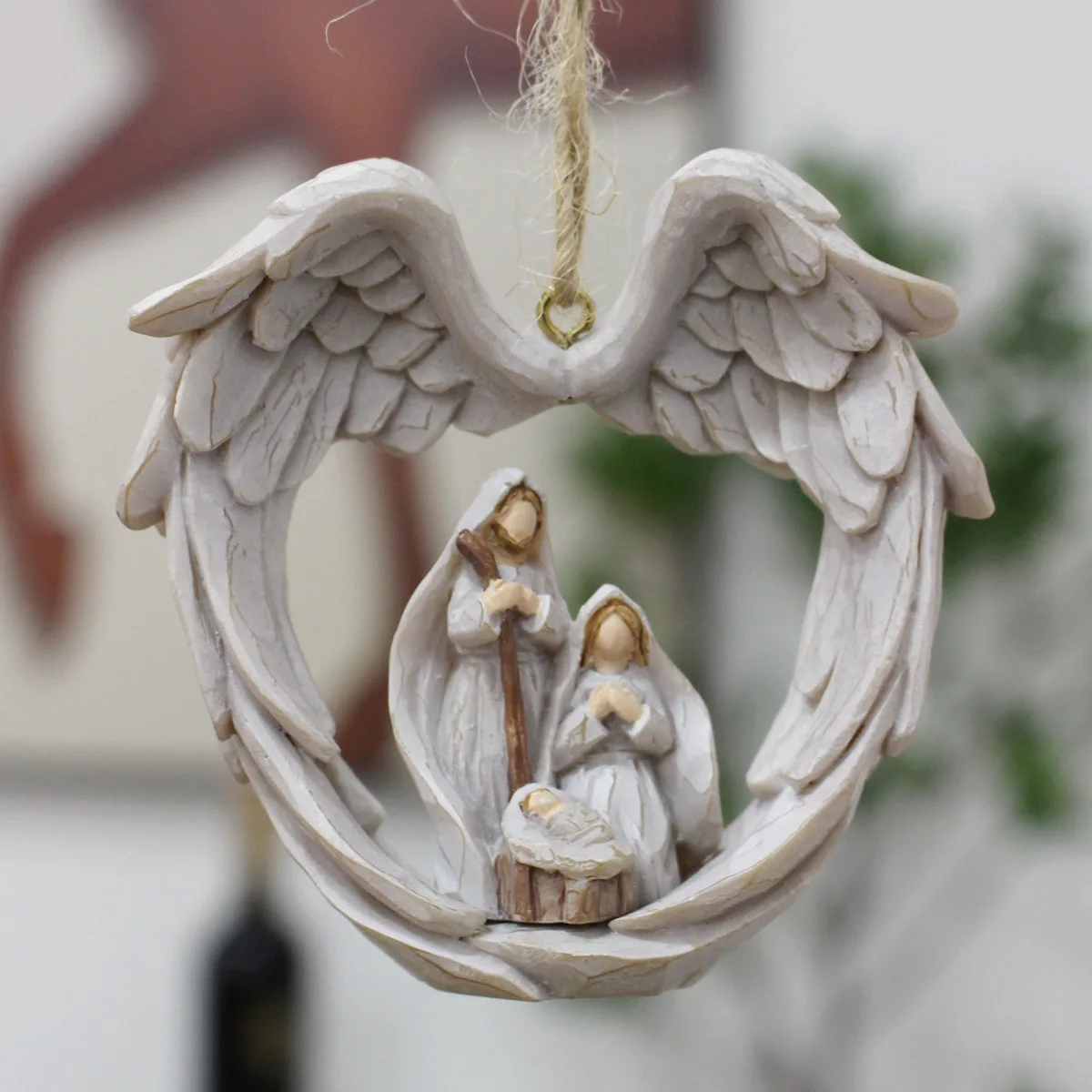 Angel Wing Wall Decor- Religious Home Decor with Christmas Theme
