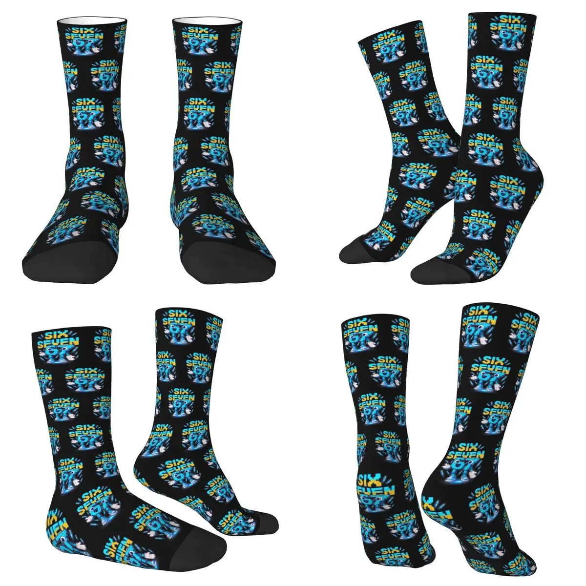 All Seasons Crew Stockings Number 67 Building Blocks Print Socks Fashion Long Socks for Men Women Valentine's Day Gifts