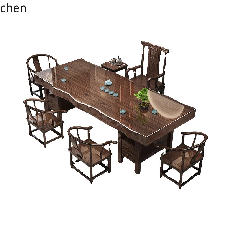 combination new Chinese log Kung Fu tea table office tea set integrated