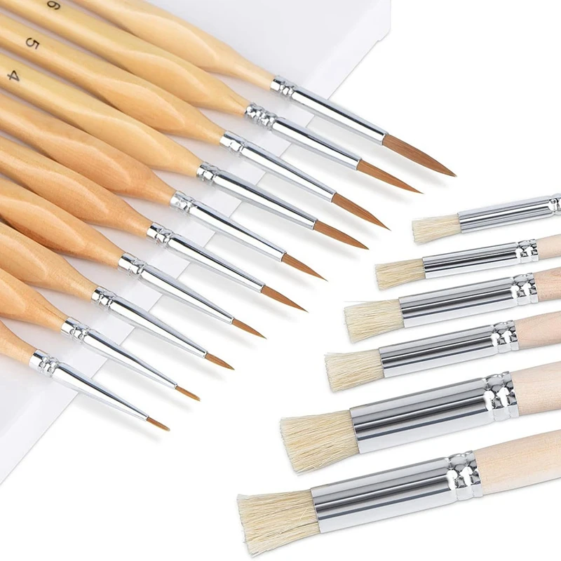 

Miniature Paint Brushes, 16 Fine Detail Brushes And Stencil Brush Set, Acrylic Painting, Arts, Crafts, Oil Painting