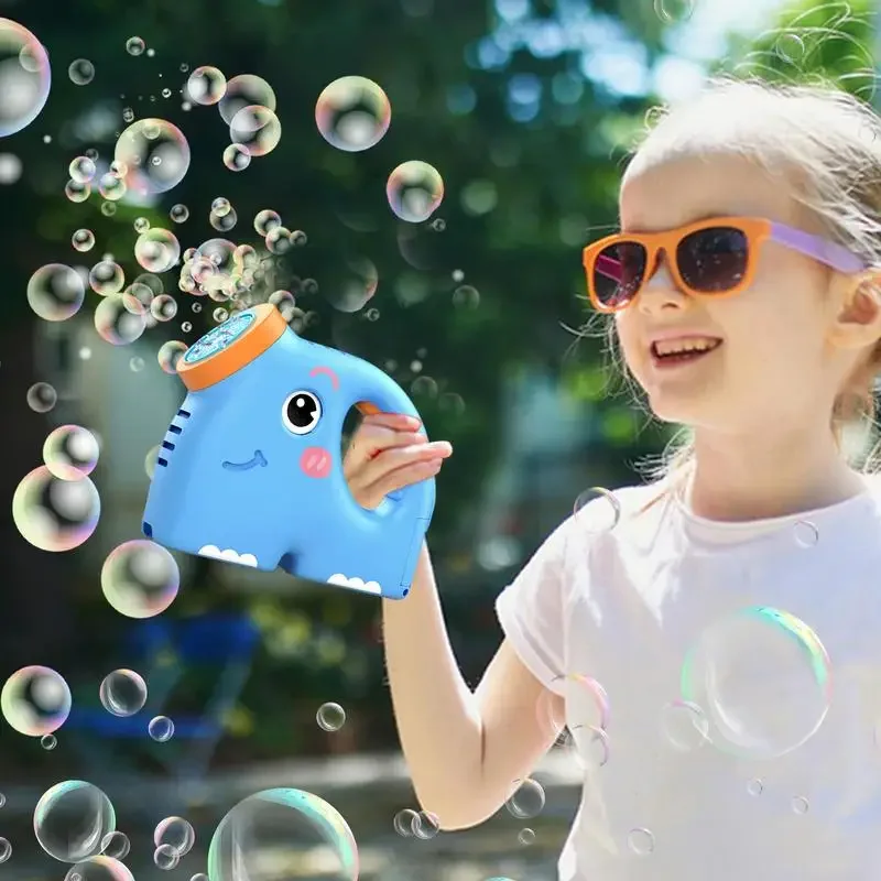 12 Hole Automatic Bubble Machine Cartoon Seahorse Bubble Gun Toy for Kids Outdoor Bubble Maker for Birthday Wedding Party Toys