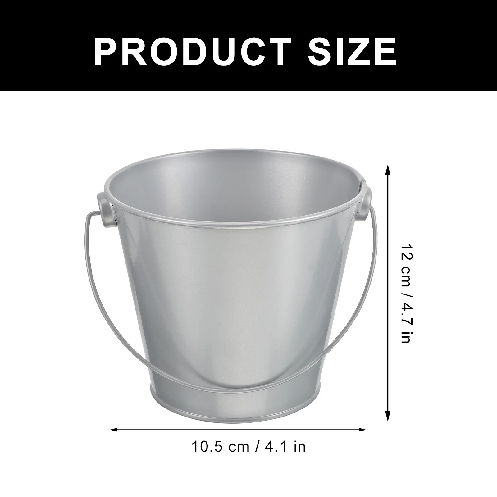 2Pcs Compact Round Iron Flower Bucket Simple Design for Planting Storage Desktop Photo Prop Garden Decor Small Metal Flowerpot