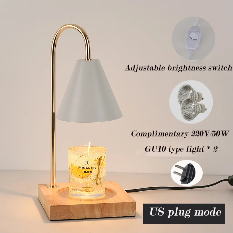 Wax Lamp Aromatherapy Retro Melting with Candle Warmer Lamp Timer Scent Candle Melt Lantern Home Bedroom Modern Gold Decoration