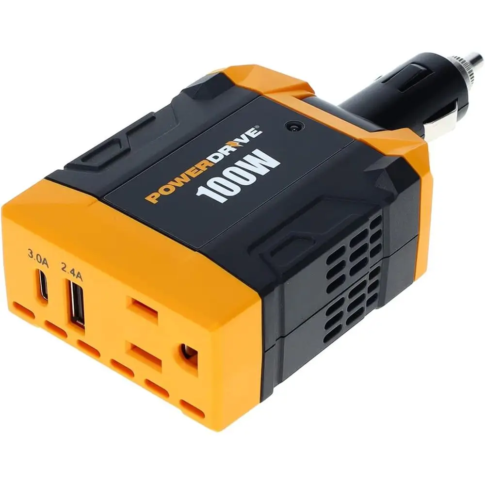 

100 Watt Inverter 12V DC to 110V AC Converter Car Plug Adapter with 2 Ports