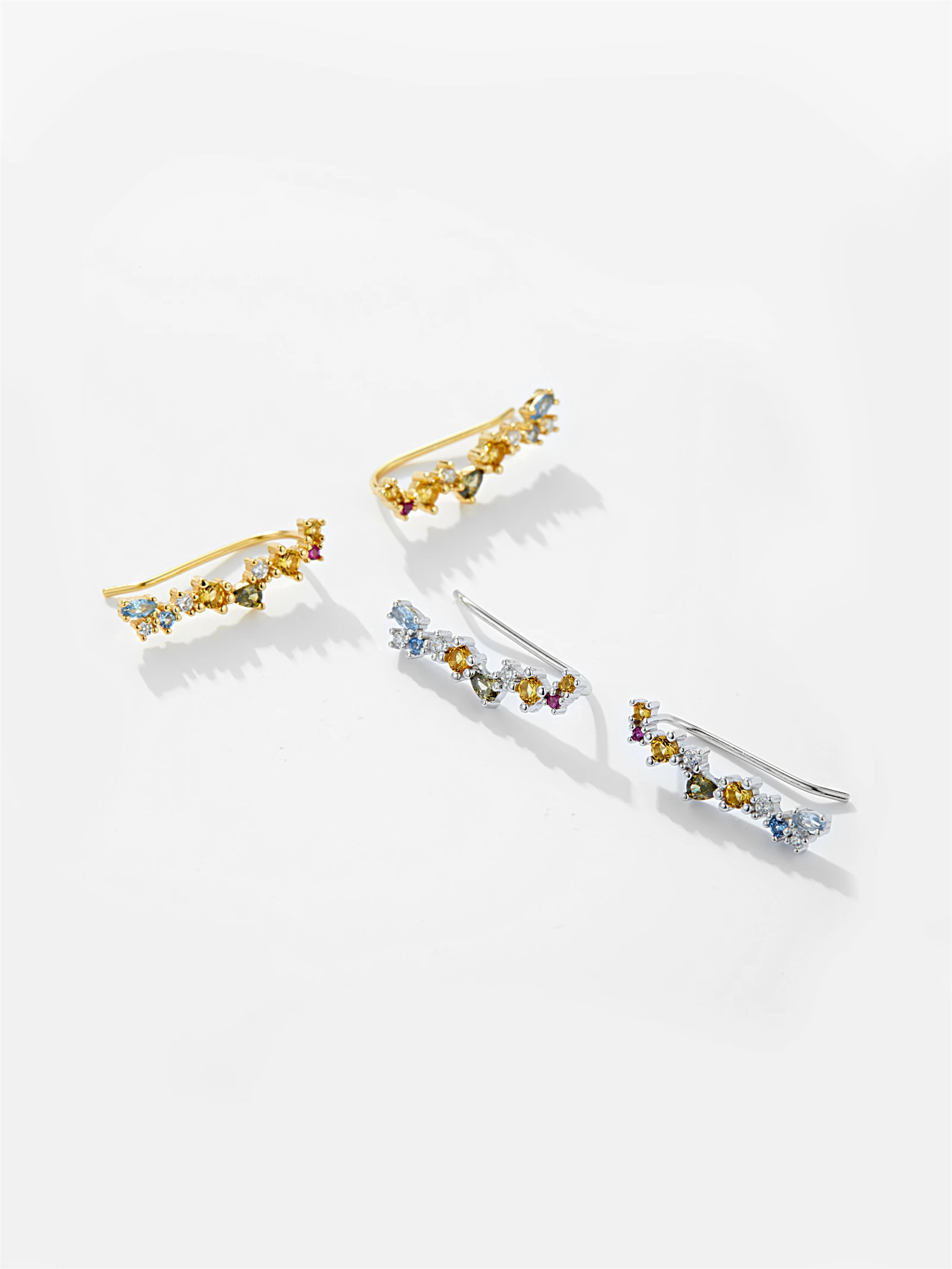 DPLAOPA 100% 925 Sterling Silver Rainbow Zircon Cirle Hoop Earrings 2024 New Fine Party Birthday Multiple styles Jewelry
