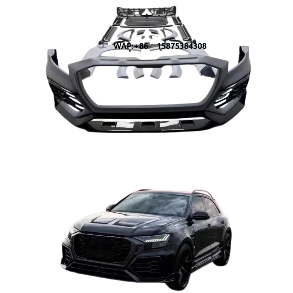 New Q8 Upgrade Carbon Fiber Front/rear Spoilers Bumper Body Kit Side Skirts Diffusers Universal Fitment Screw-On