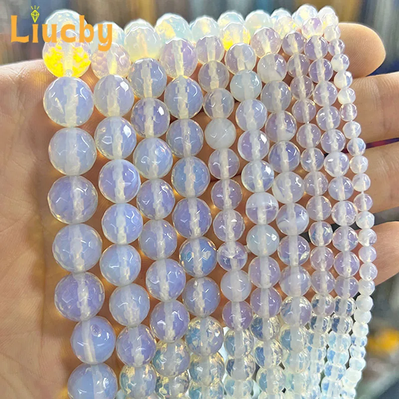 Faceted Opal stone Transparent white Beads For Jewelry Making Accessories Bracelets Earrings Rings 15