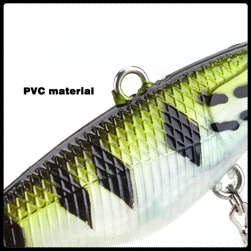 TAKEDO TK166 Weicher PVC-Köder VIB Metall-Jigkopf Fischköder für Barsch-Angeln mit Dreifachhaken, sinkender weicher Jig-Köder – Detail 5