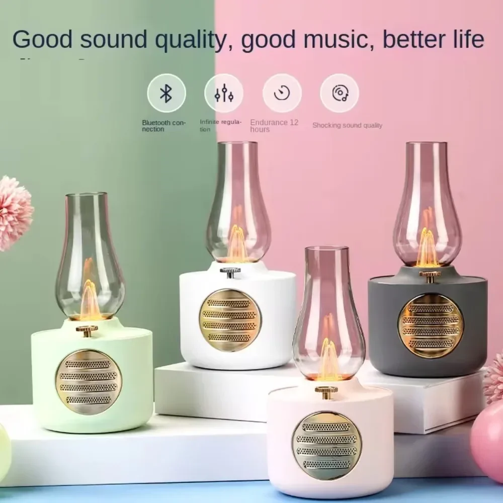 

Yanfu Bluetooth Speaker Wireless Subwoofer Kerosene Lamp Concept Speaker Ambient light outdoor camping Subwoofer Audio Desktop