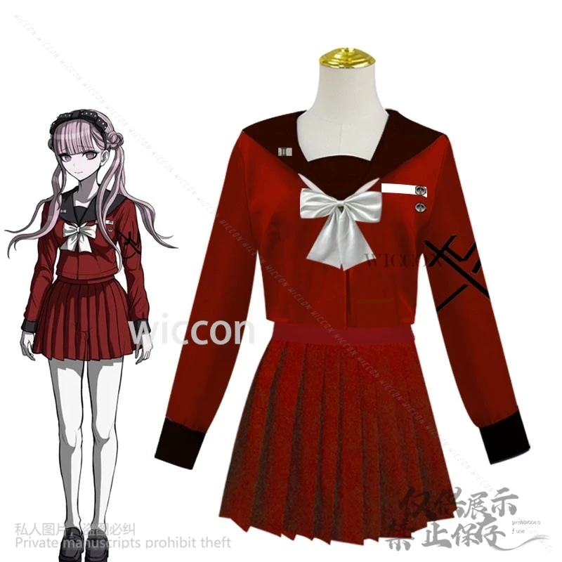 Tsukumo كاكو أنيمي لعبة المائة تأثيري خط زي اليابانية جيراي كي الفتيات زي مدرسي JK فستان أحمر الوردي مخصص