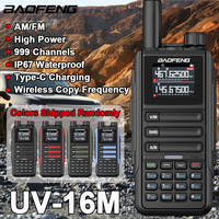 Baofeng UV-16M Walkie Talkie 10W Waterproof Wireless Copy Frequency Mulit Band AM FM Type-C Long Range Ham Two Way Radio UV16 5R