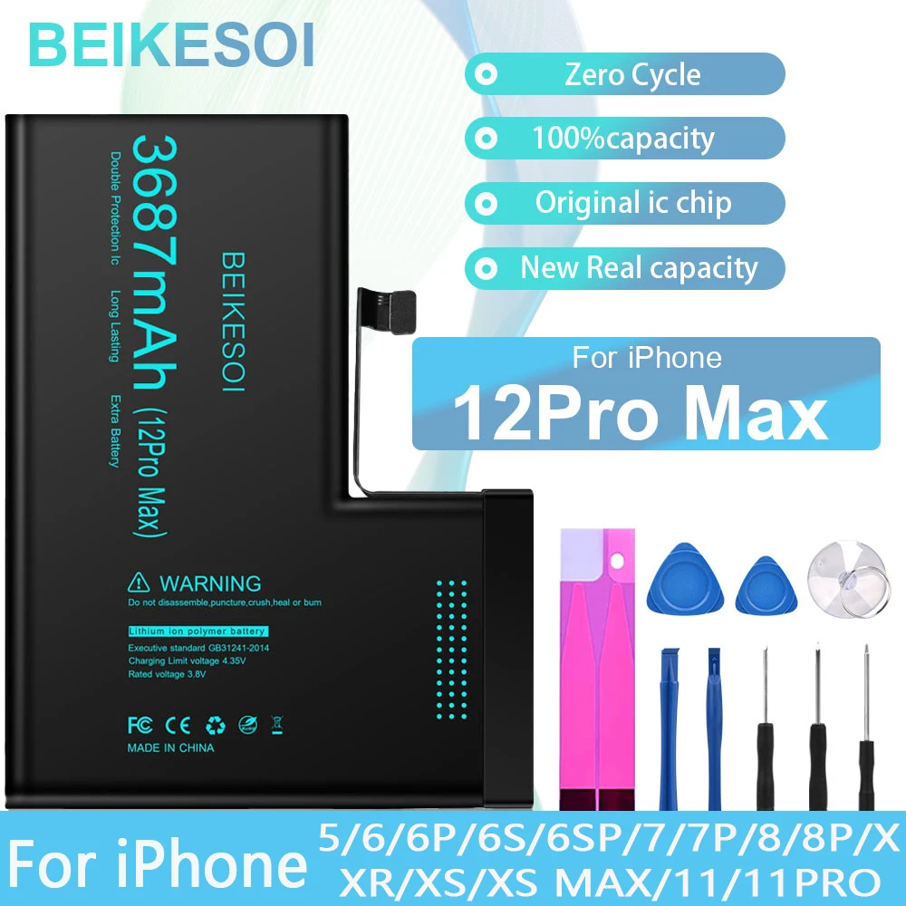 BEIKESOI Battery For iPhone 12 Pro MAx 13 iPhone bateria For iphone 12pro 12promax 13pro 13promax