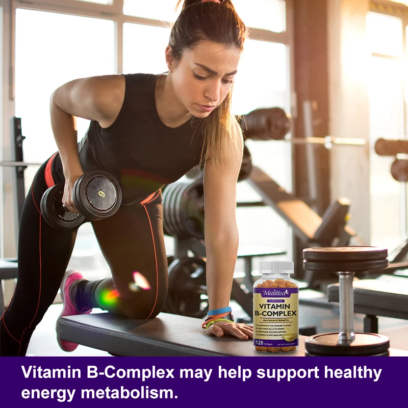 Mulittea Vitamin B Complex Capsule Biotin Reduce Stress Better Moods Supports Energy, Immune Health, Antioxidant