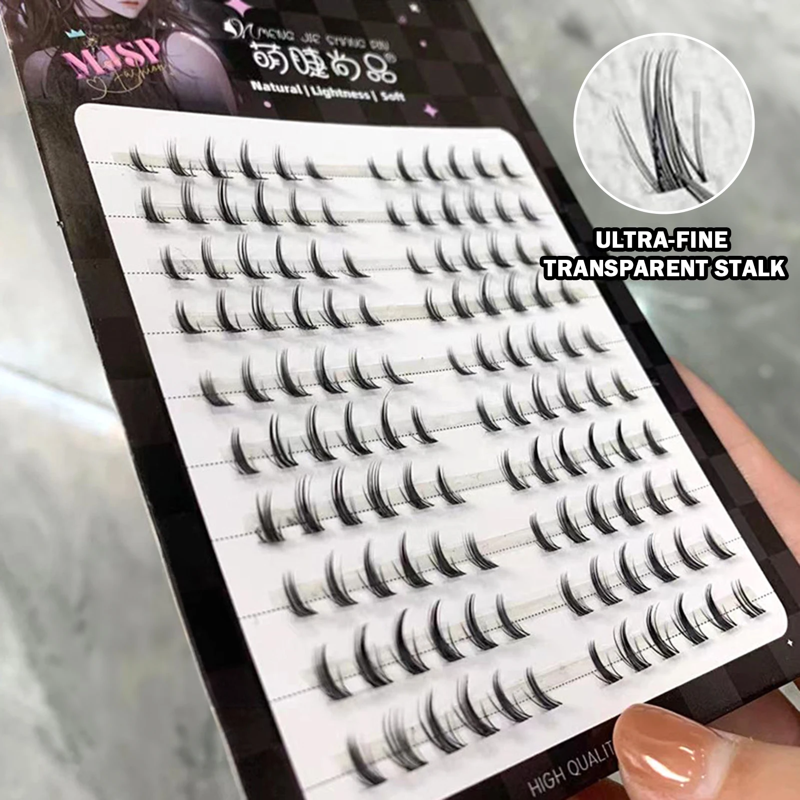 3/10 صفوف 4-7 مللي متر رموش سميكة تمديد مجزأة الكرتون الشباك الرموش الصناعية نظرة طبيعية رقيق رمش مجموعات ماكياج