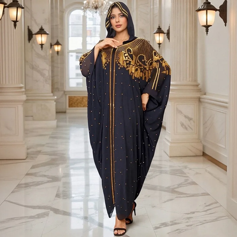 

Eid Muslim Dress for Women Abaya Diamond Jalabiya Morocco Caftan Party Dresses Dubai Abayas Kaftan Vestidos Robe Ankara Dashiki