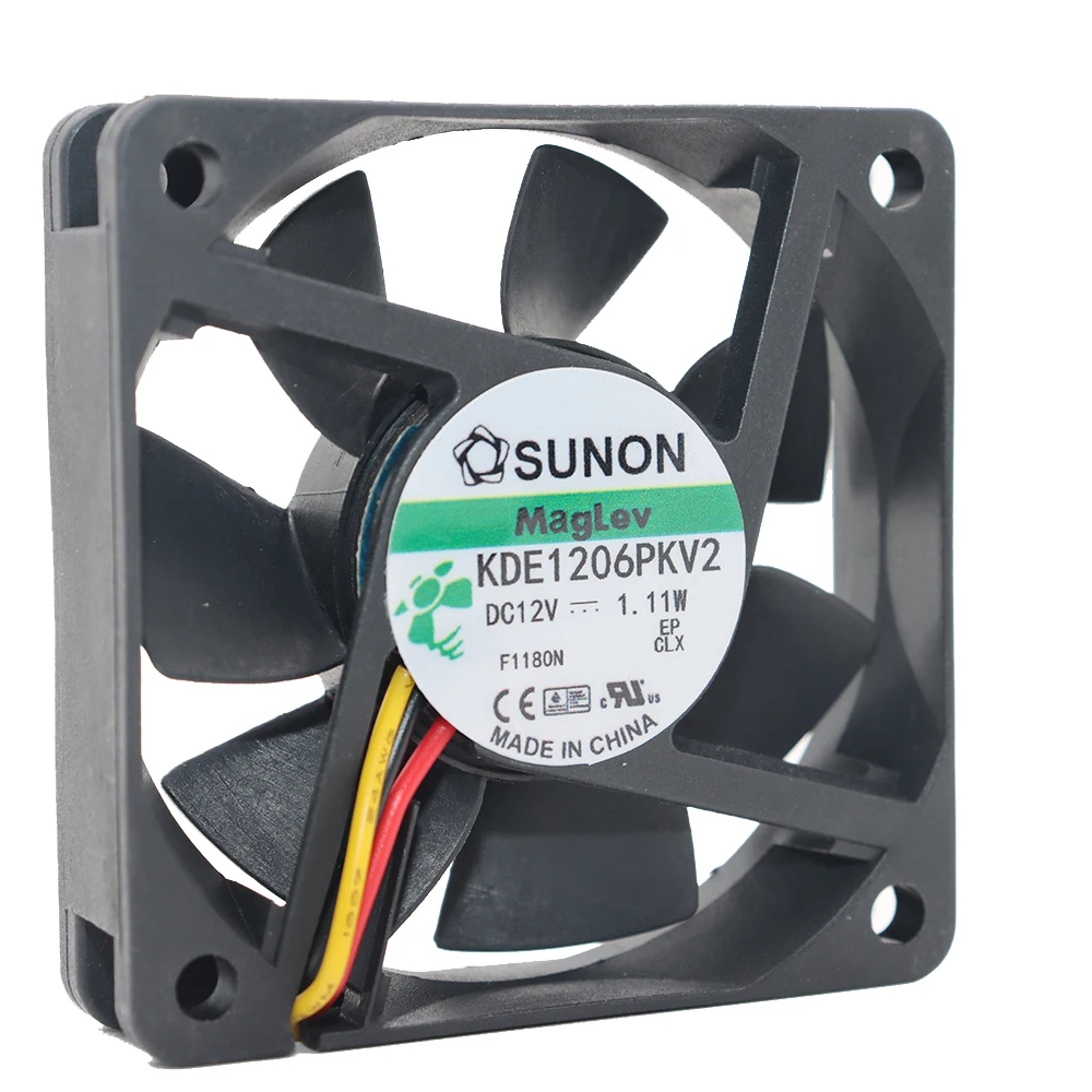 Original SUNON KDE1206PKV2 12V 1.1W 6CM 6020 3-wire ultra quiet fan