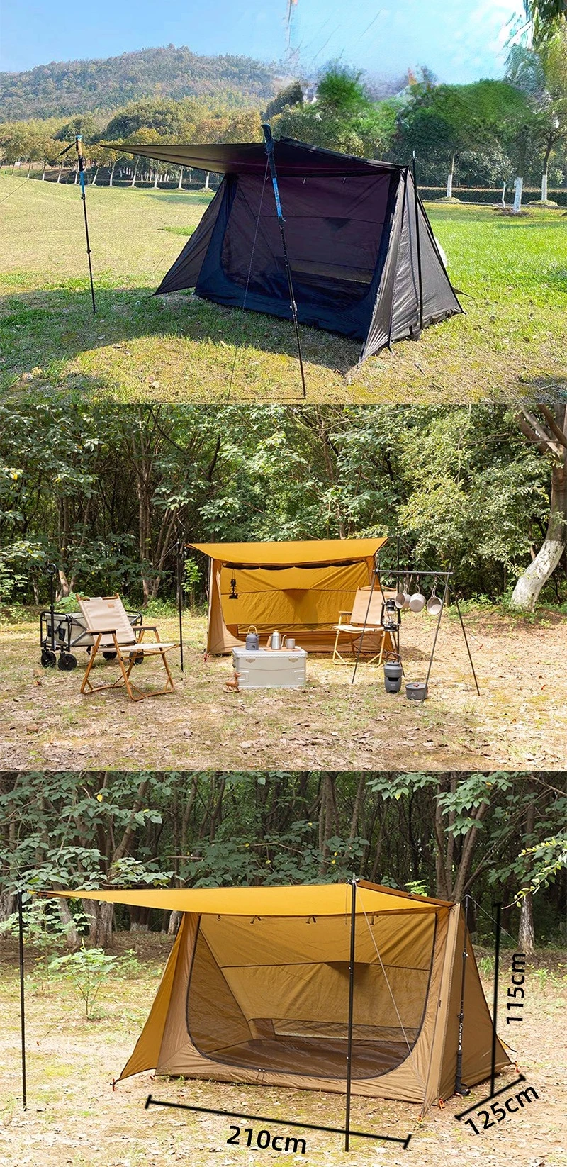 Tenda da campeggio per esterni ultraleggera in tessuto impermeabile in poliester