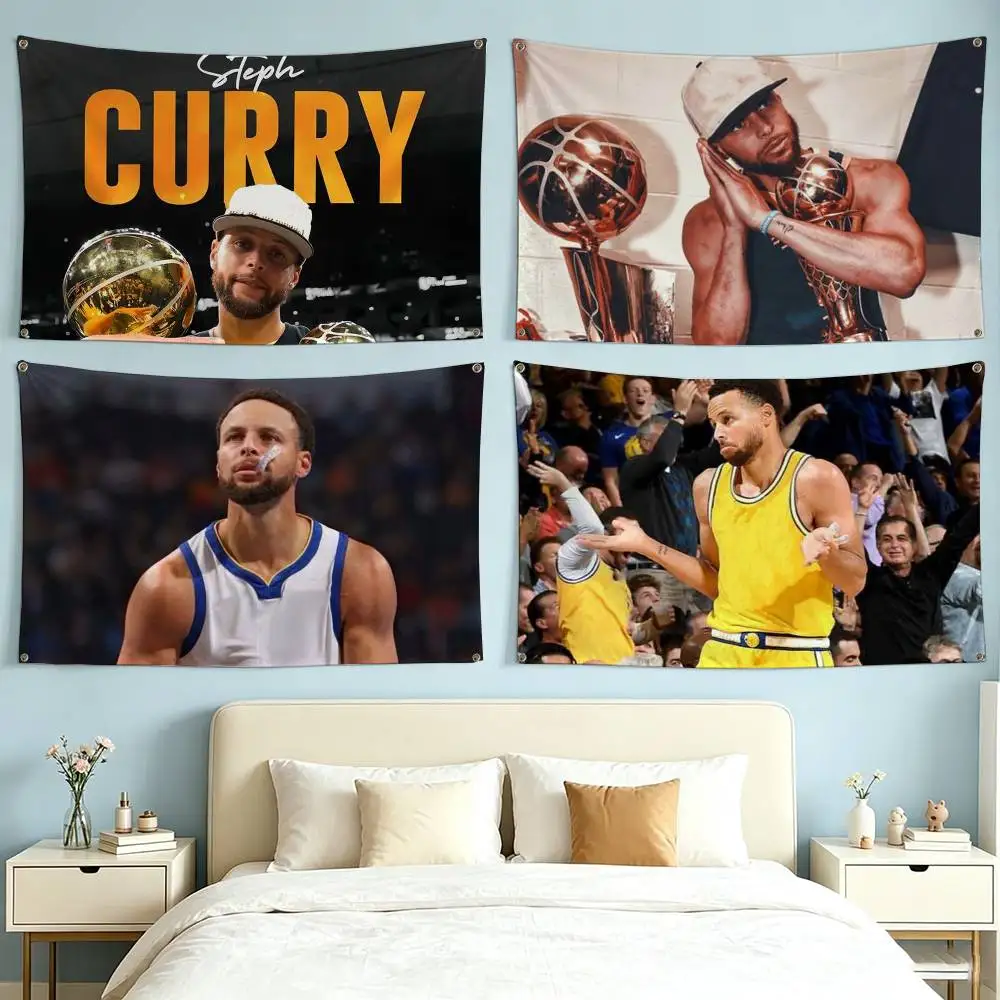 S-Stephen Curry Basketball Superstar Flags for Bedrooms Home Decor Items Outdoor Decors Garage Decoration Flaga