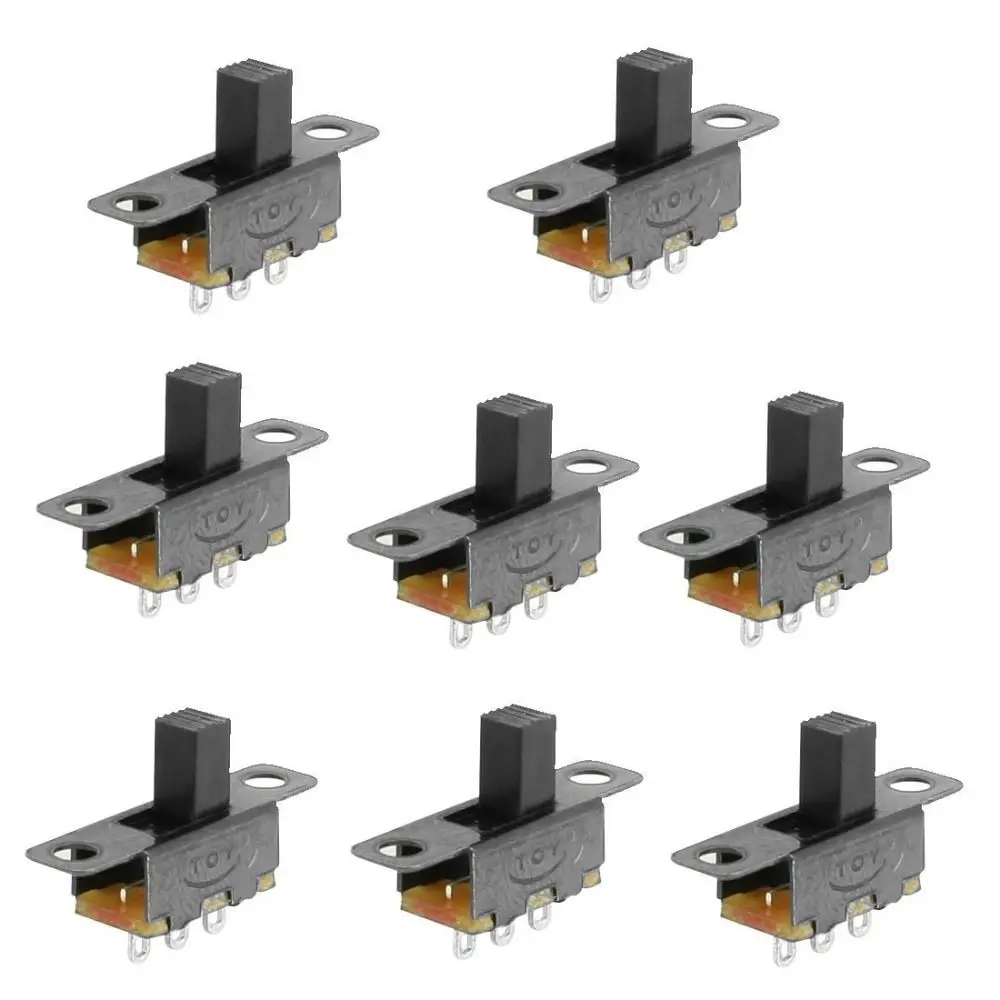 8Pcs New 3 Pin 2 Position Micro Mini Toggle Switch Panel Mount SS12F15VG6 Slide Switches DC 50V 0.5A 6 mm Vertical Latching