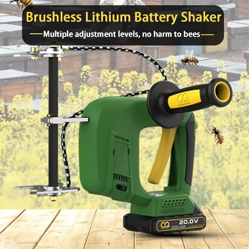 

Electric Bee Remover,Portable Brushless Motor Bee Raising Tools,Auto Beehive Frame Shaking Machine,for Bee Farms(Battery*1)