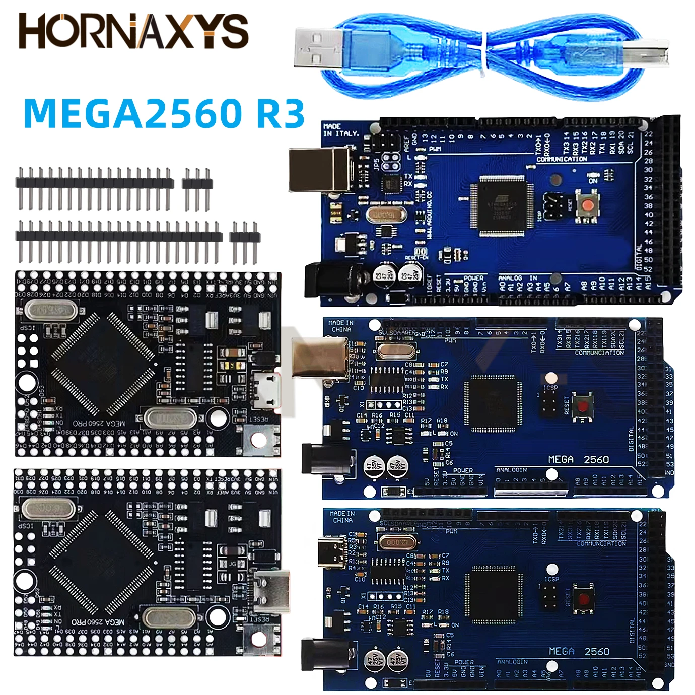 MEGA2560 MEGA 2560 R3 (ATmega2560-16AU CH340G) Pro mini MEGA2560 AVR carte de développement USB MEGA2560 avec câble pour arduino