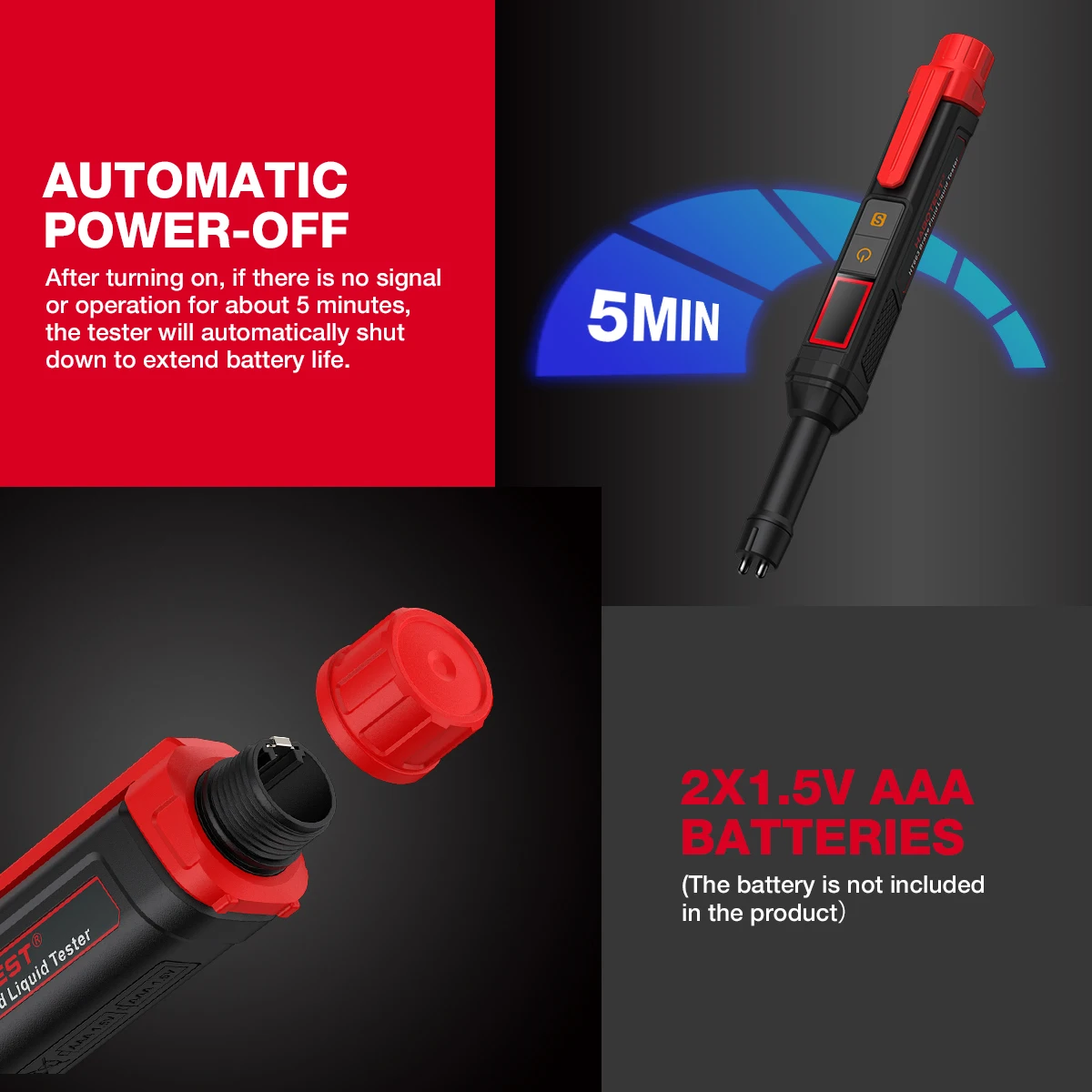 3-Farben-Hintergrundbeleuchtung Tragbarer Digitaler Bremsflüssigkeitstester Präziser Auto-Bremsöltester mit Ton- und Lichtalarm DOT3 DOT4 DOT5.1 – Detail 28