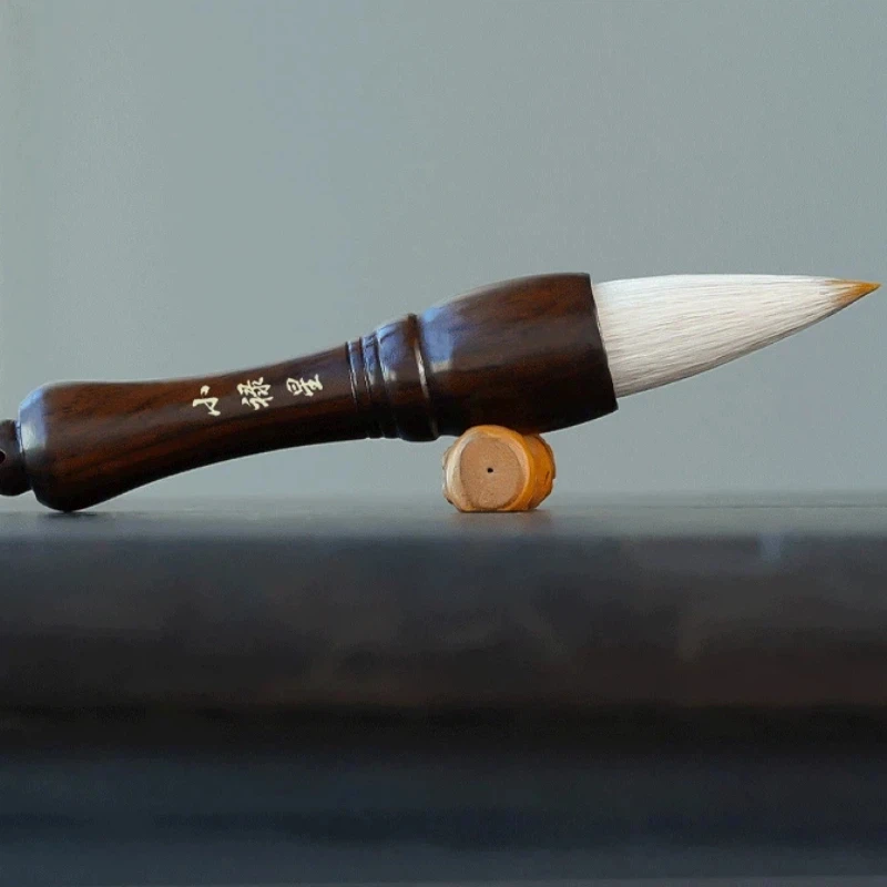 Short Handle Hopper Shaped Chinese Calligraphy Brush Mixed Hair Large Character Writing Brush for Spring Festival Couplets Tools
