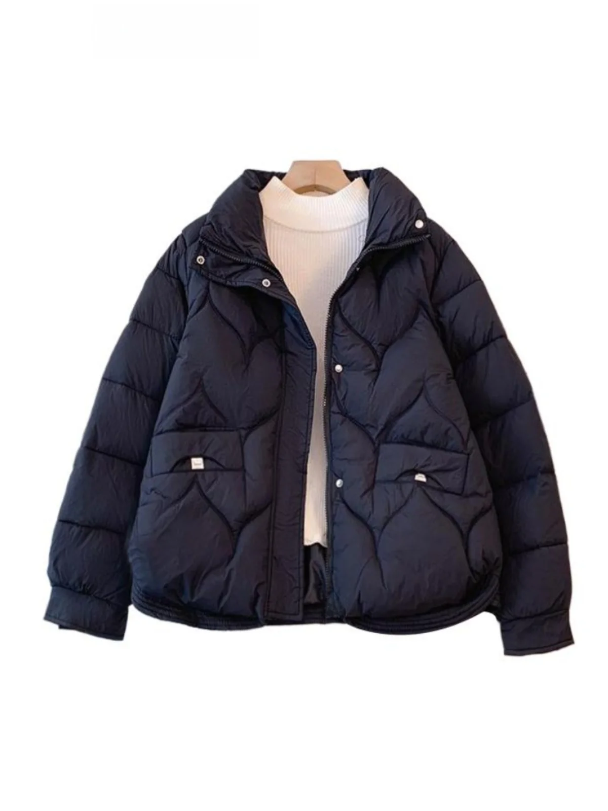 

Женский хлопковый топ больших размеров, свободный крой, утягивающий дизайн, повседневный корейский весенний кардиган для грушевого тела