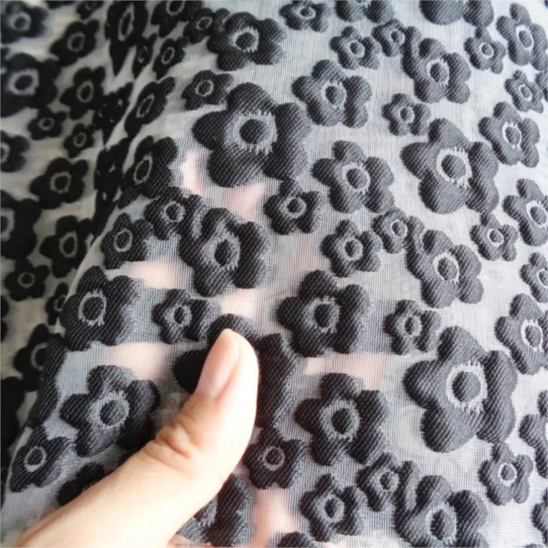 

Fine three-dimensional relief jacquard small plum blossom translucent and puffy not easy to wrinkle dress fashion