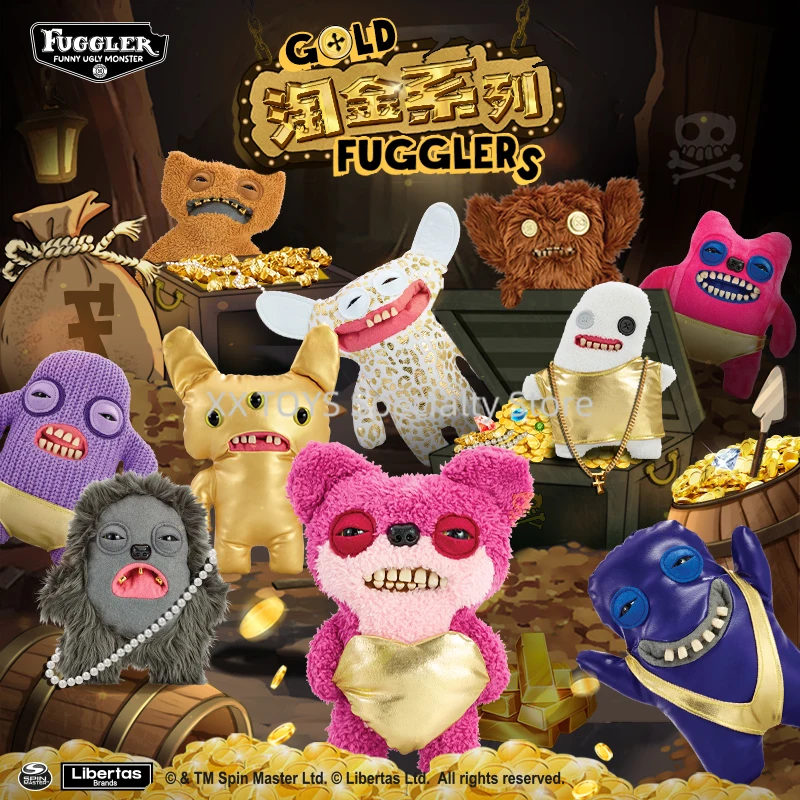 Fuggler Lustiges hässliches Monster Gold Fuggler Weiches Plüschtier Lustige Zahnmonster Figur Kinder Sammlerstück Plüschtier Geburtstagsgeschenk