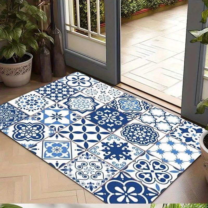 Spooky Ghost Moon Doormat Black White Halloween Print Non Slip Entry Rug For Front Porch And Festive Seasonal Decor
