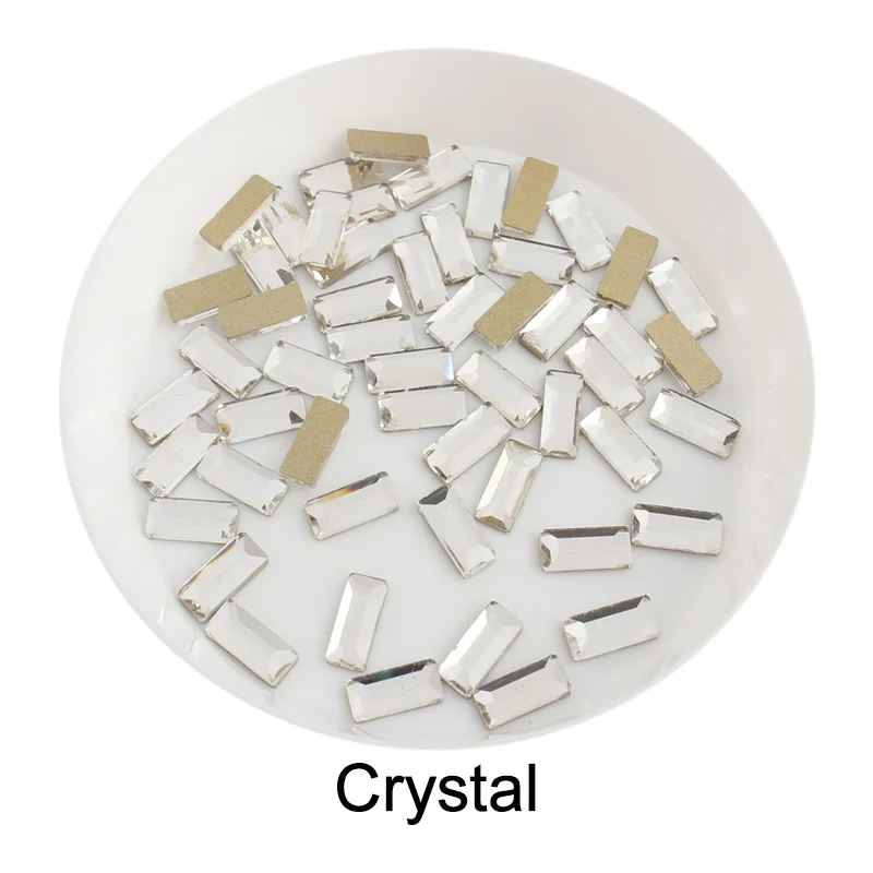 30Pcs/pack White AB Nail Rhinestones Strip Crystal Glitter nail Stones DIY 3d Design NAIL Art Decorations