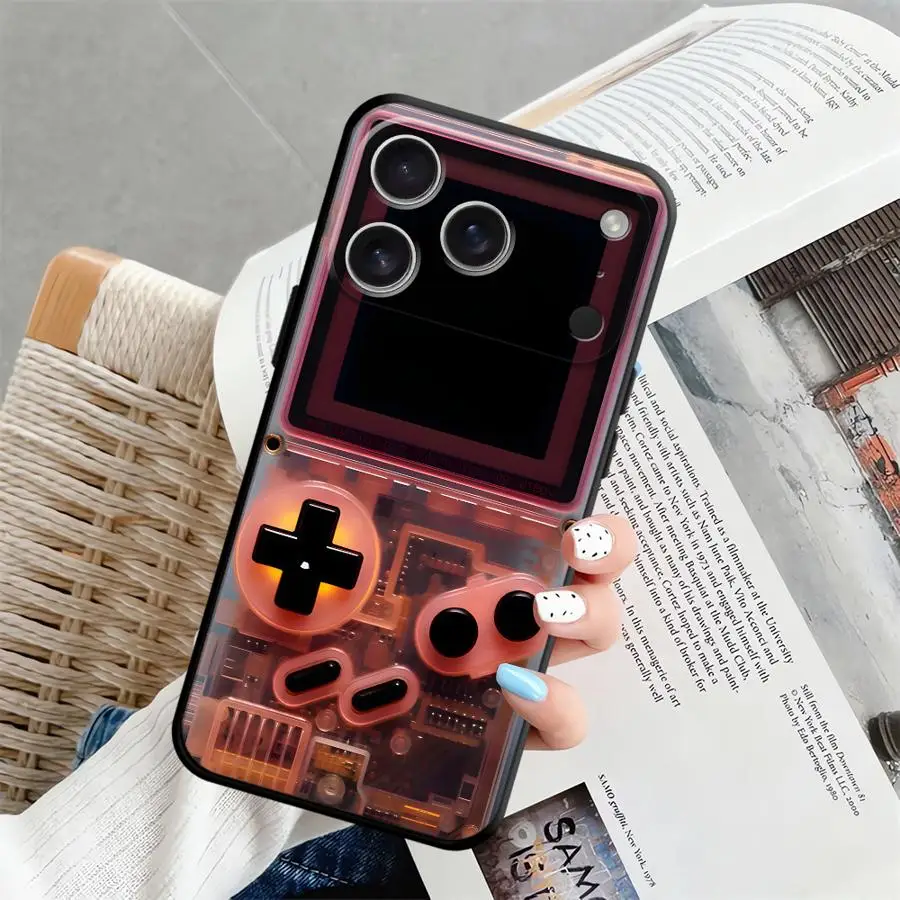 حافظة لهاتف آيفون 15 16 14 Plus XR 17Air 7 8 13 12 11 17 Pro Max XS Max وحدة تحكم الألعاب الحمراء