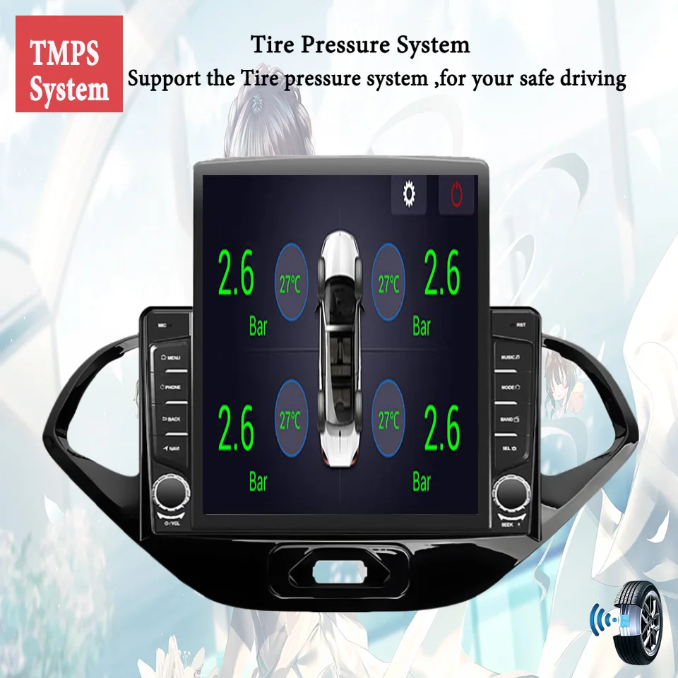 8Core 8G+128G Carplay Auto Car Radio Audio Stereo Tape Recorder HU Head Unit For Ford Figo 2015 - 2018 GPS Navi DVD Cassette DSP