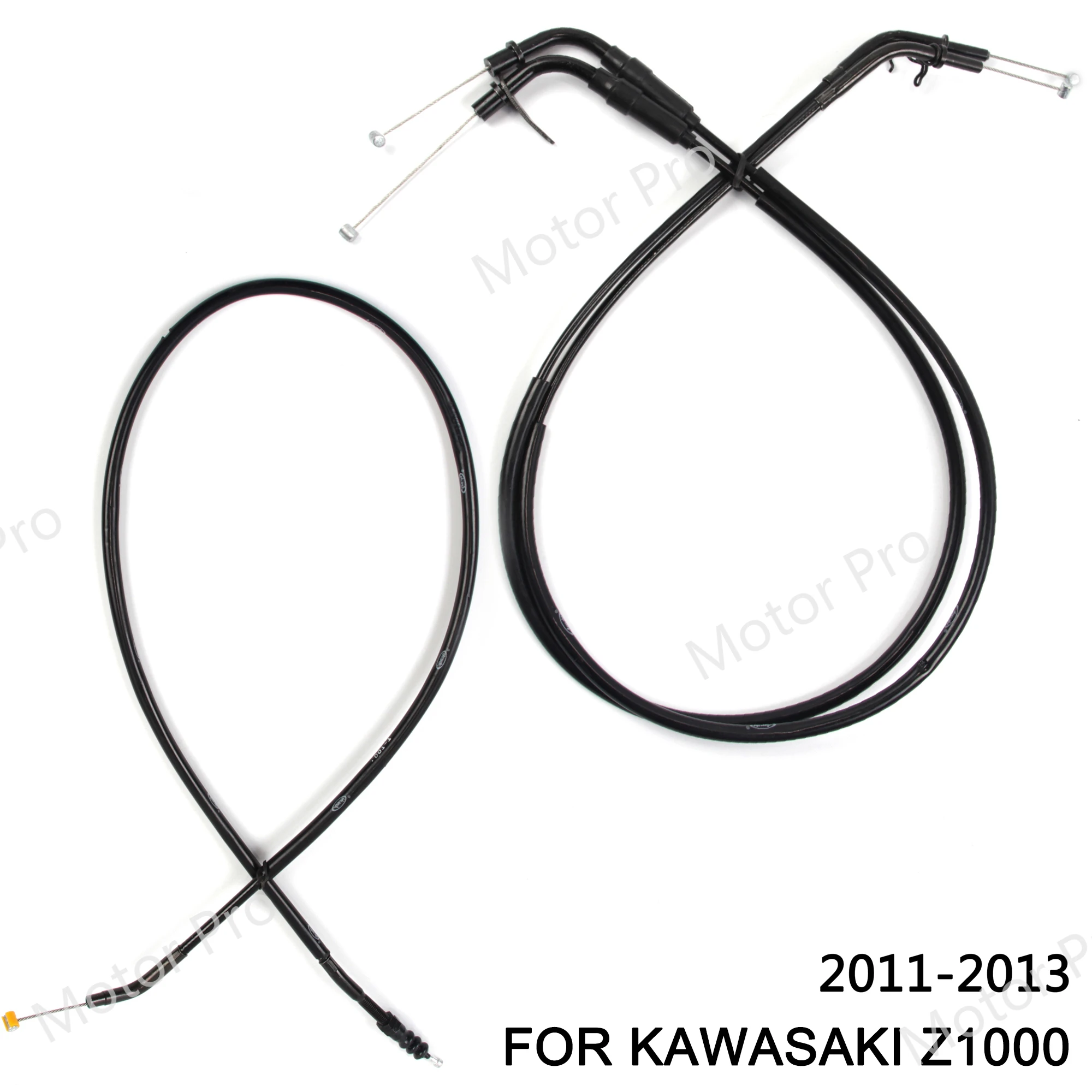 

Throttle and Clutch Cable Kit For Kawasaki Z1000 2011 - 2013 Stainless Wire Rubber Motorcycle Accessories Z 1000 2012 BLACK G