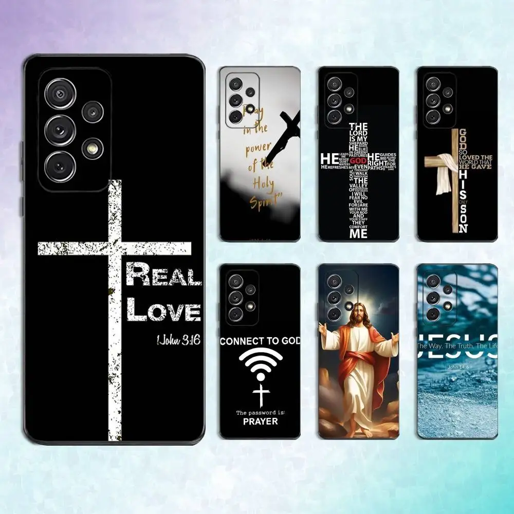 

Bible Verse Jesus Phone Case For Samsung S25,S24,S23,S22,S21,S20,S10,Ultra,Plus,Lite,FE,Soft Silicone Black Cover