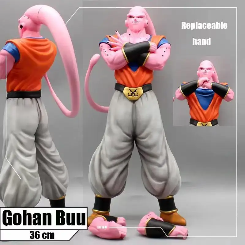 

36cm Anime Dragon Ball Z Majin Buu Figurine Replaceable PVC Standing posture Statue GK Model Doll Collectible Toys Gift