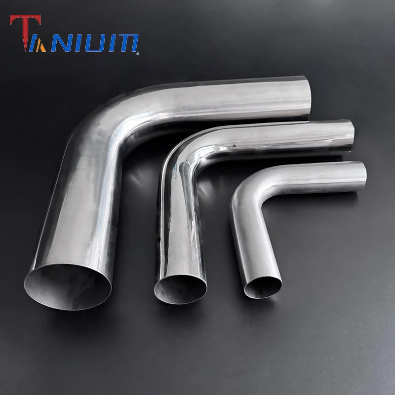 Customizable 1.5mm Thick 3 Inch Stainless Steel Exhaust Pipe Universal Mandrel Bends 90 180 Degree Elbow Parts for Car Modificat