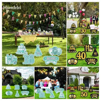 블루 실버 해피 16 일 18 일 21 일 생일 야드 로그인 건배 블랙 골드 30 일 40 일 50 세 야외 캠핑 파티 카드  Best5