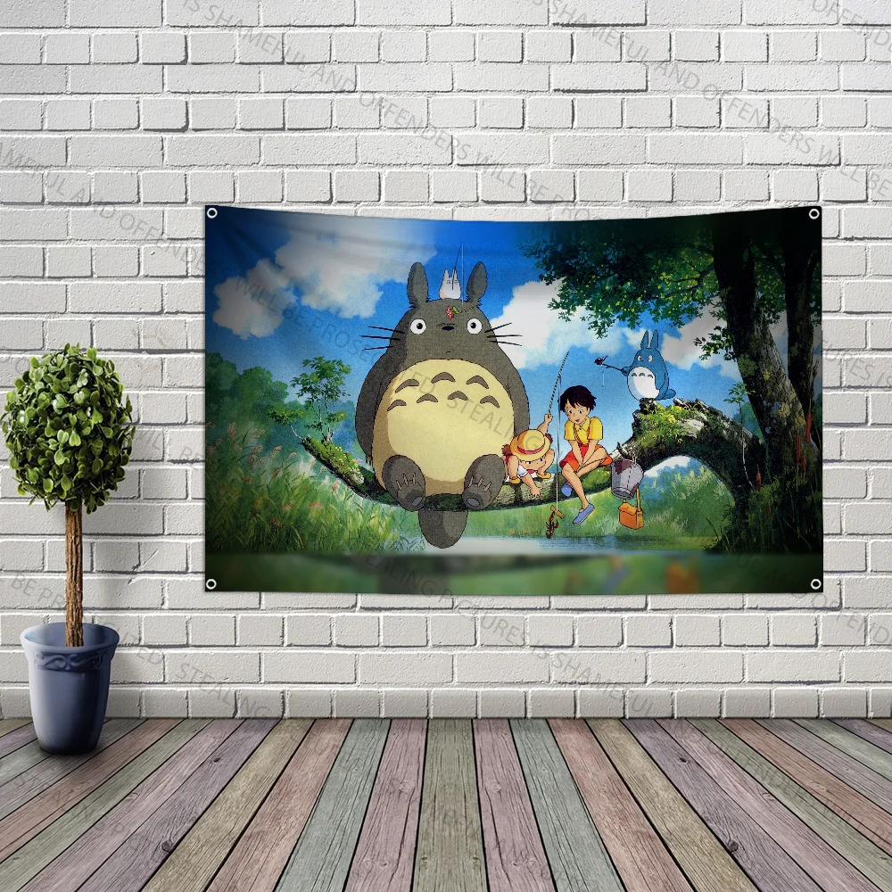 Cute T-Totoro-ES Cartoon Flag Large Size Shop Art Promotion Advertising Booth Flag Hanging Banners