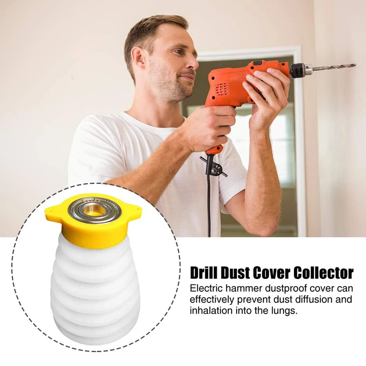Drill Dust Cover Collector Scalable Rubber Dustproof Dust Bowl Device Power Tool Utility Accessories for Electric Hammer