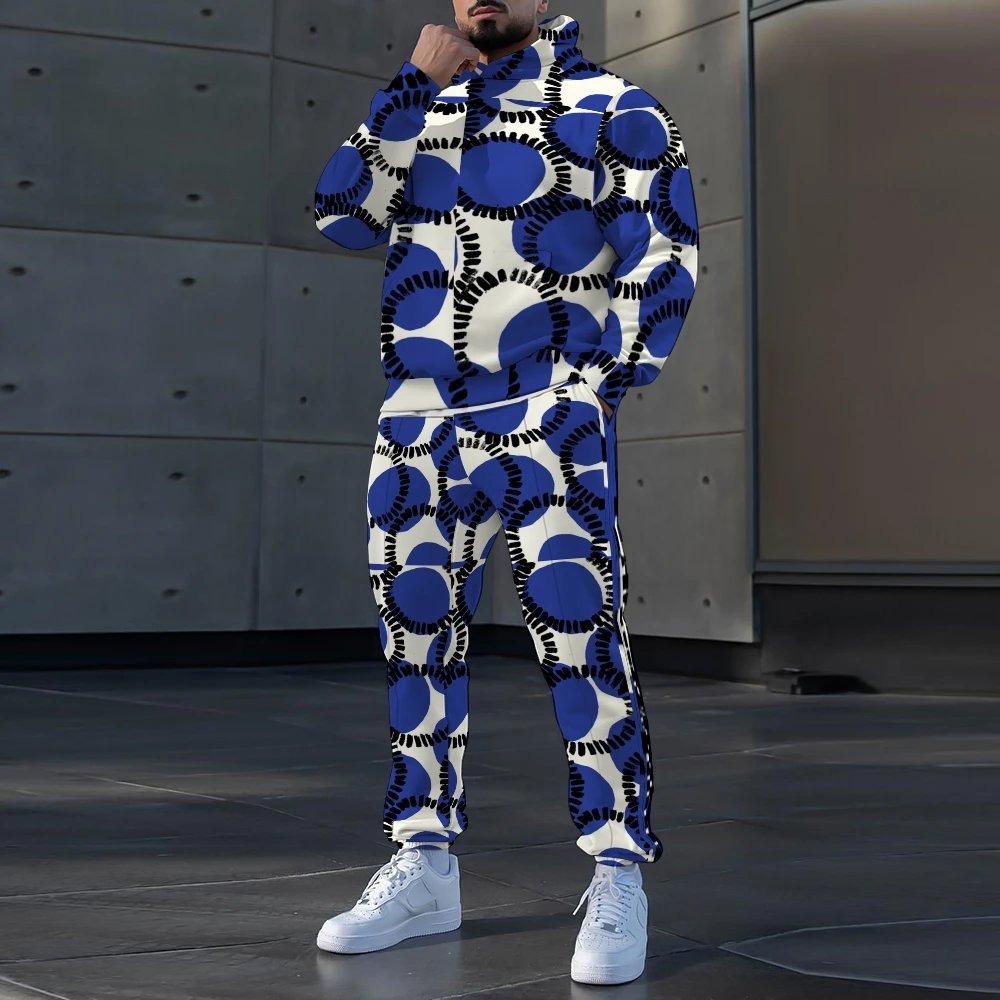

Y2k Street Hoodie Men Hoodies Straight Pants 2 Piece Set Hip Hop Men Clothing Hooded Pullover Trousers Loose Printed Tracksuit