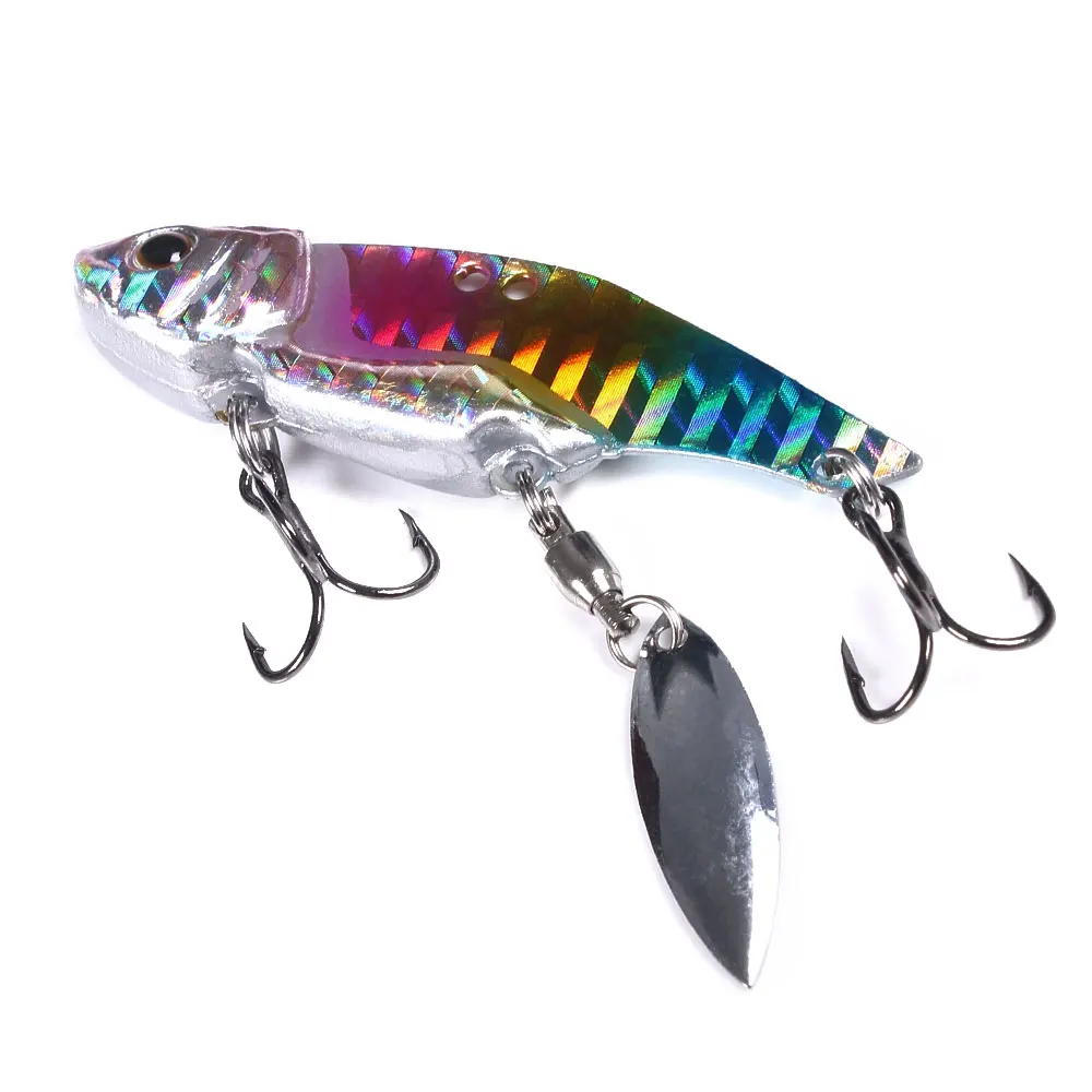 Metal VIB Fishing Blade Lure with Double Spinner Tail Spinner Spinnerbait 12g/16g Vibe Wobblers Isca For Pike Bass Trout