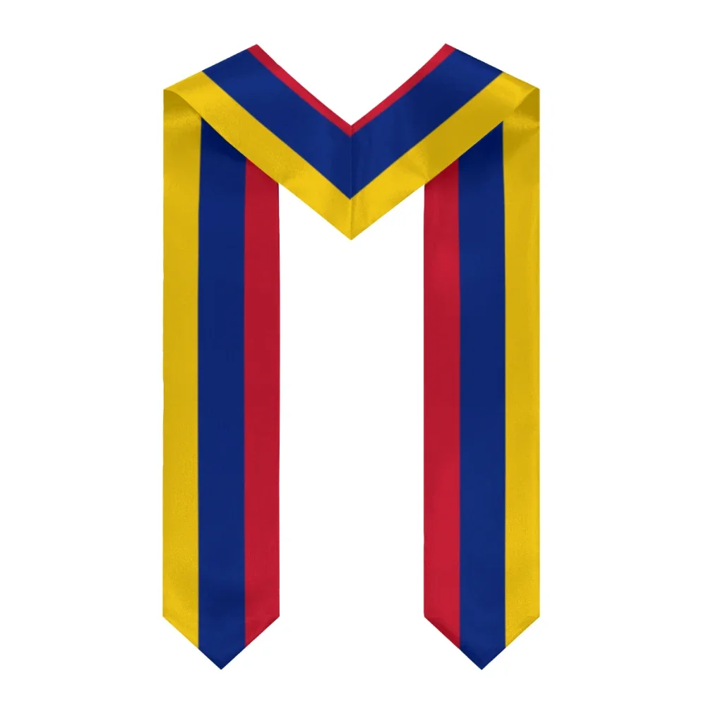 Customization More Design Graduation Shawl Venezuela Flag & United States Flag Stole Sash Honor Study Aboard International Stude