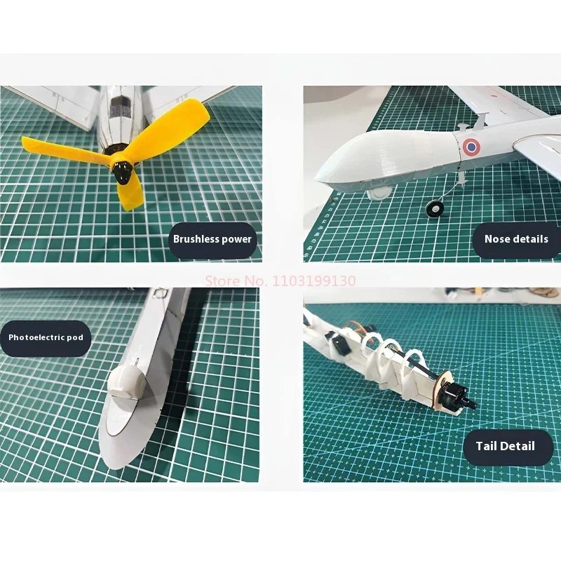 Mini model Mq-9 wewnętrzny i zewnętrzny elektryczny pilot mały samolot ozdoba na biurko Diy obraz ze stałym skrzydłem prawdziwa maszyna