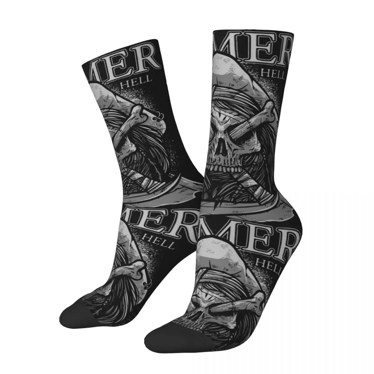 

Hip Hop Vintage Gamer From Hell Crazy Men's Compression Socks Unisex Terrorist Street Style Seamless Printed Funny Crew Sock